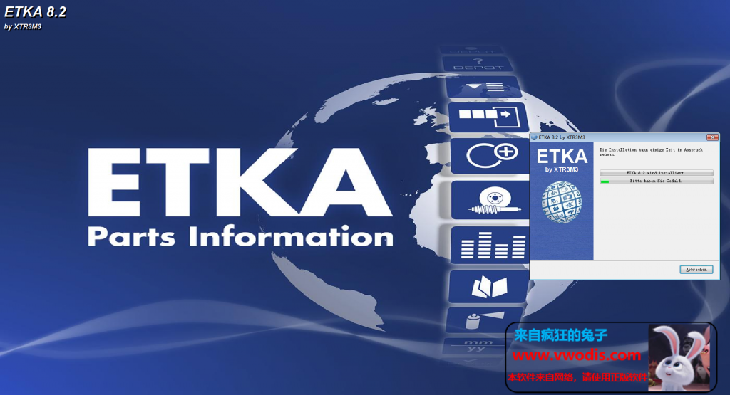 大众/奥迪/斯柯达/西雅特备件查询 ETKA8.2最新版本