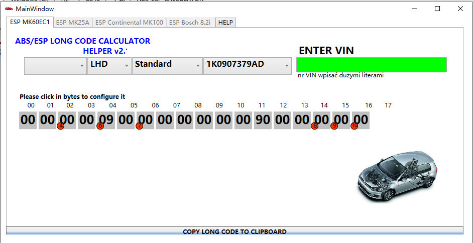 ABS/ESPCALCULATOR编码计算器-ABS/ESP Long Code Calculator v2.2