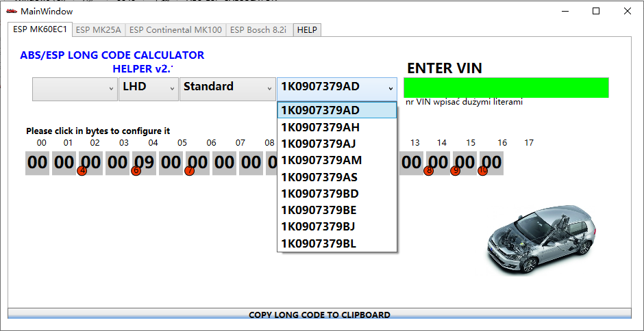 ABS/ESPCALCULATOR编码计算器-ABS/ESP Long Code Calculator v2.2
