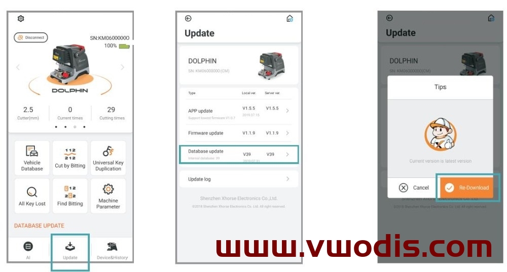 Xhorse Dolphin XP005 Key Cutting Machine V1.4.2 Works on Phone Application Via Bluetooth