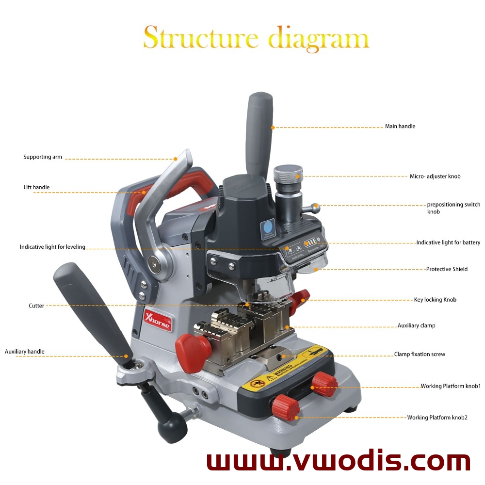 Xhorse DOLPHIN XP007 Manually Key Cutting Machine for Laser Dimple and Flat Keys