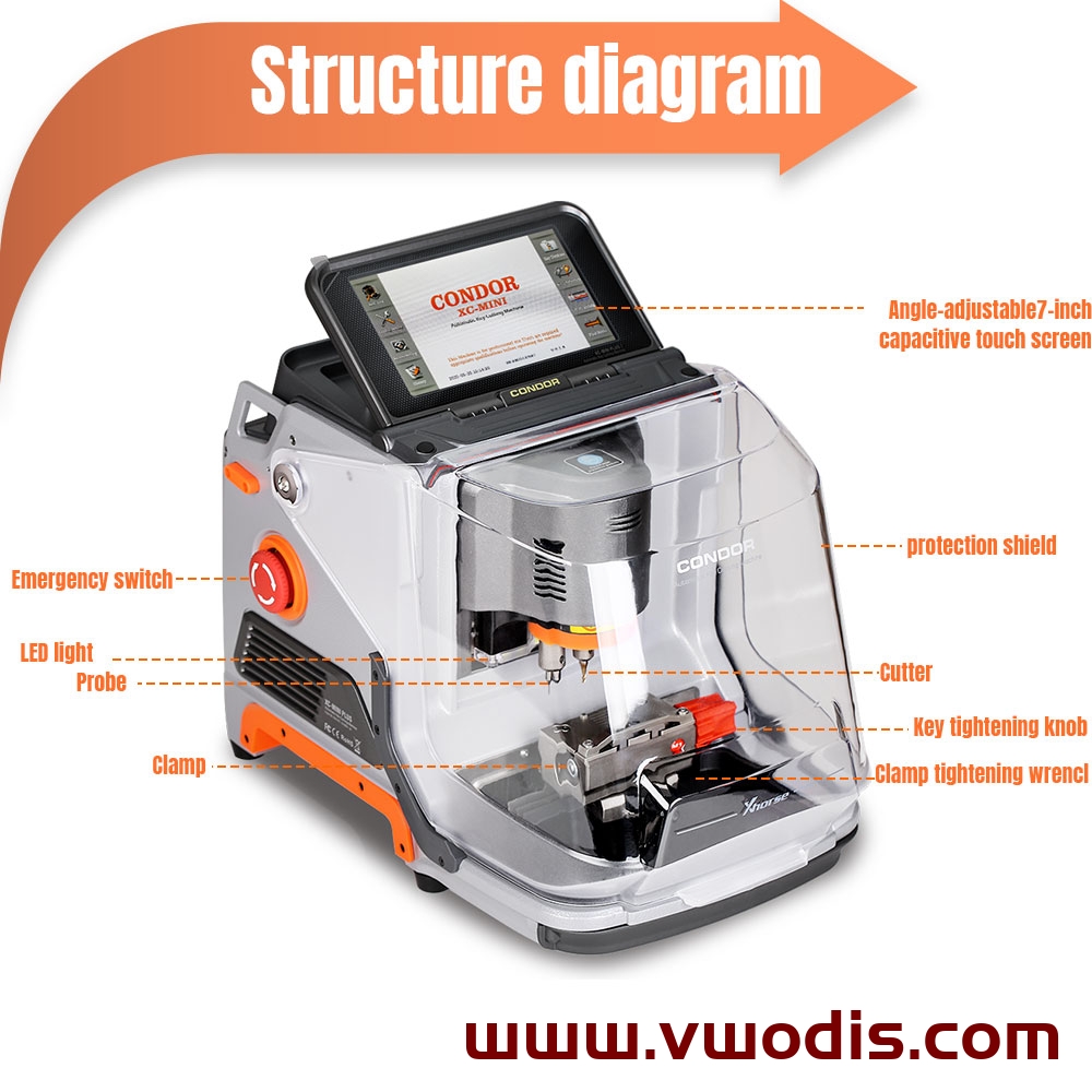 Xhorse Condor XC MINI Plus Condor XC-MINI II Key Cutting Machine Automotive Machine with 3 Years Warranty