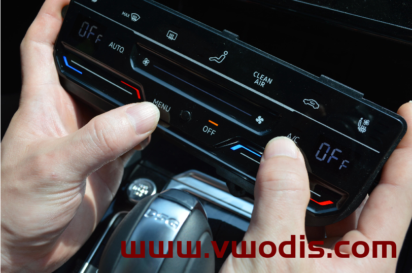 大众斯柯达西亚特液晶触摸空调面板基本设置教程