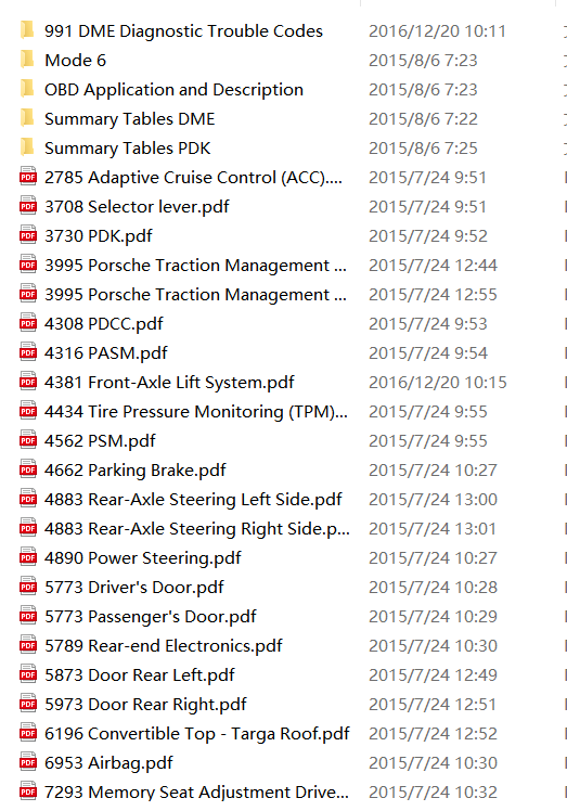 【Repair】Porsche 991 911 Diagnostic Information