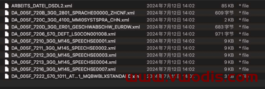 【Dataset】Volkswagen【vwodis】Volkswagen FVW Magotan B9 CNS3.0 5F 3JD035866 Parameters