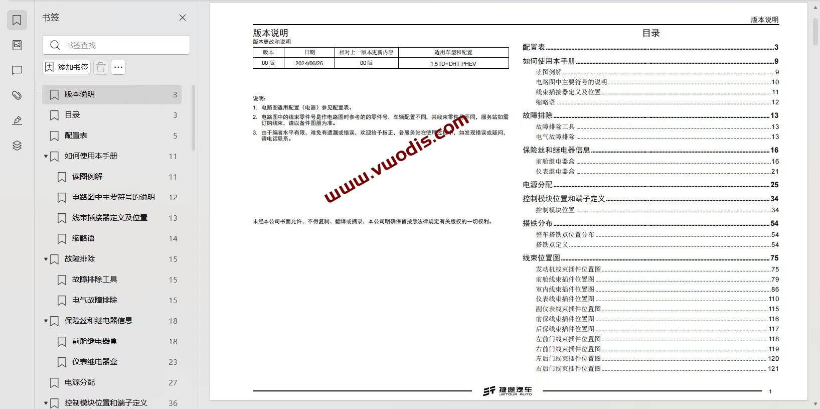 【Repair Manual + Circuit Diagram】Jetour【vwodis】Jetour Shanhai L9 2024 Plug-In Hybrid Repair Manual + Circuit Diagram
