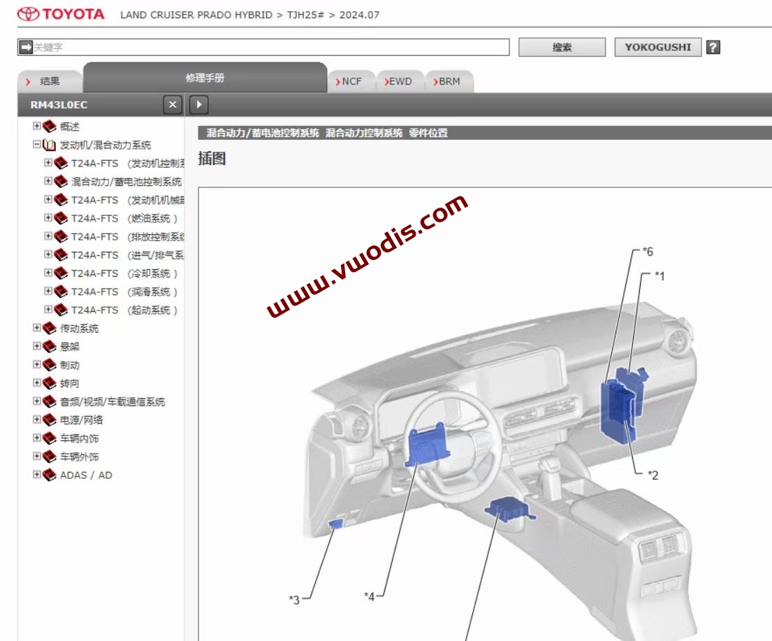 【Repair】Toyota【vwodis】Toyota LAND CRUISER PRADO 2024 Maintenance Manual + Circuit Diagram