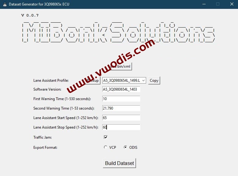 【Software】Volkswagen【vwodis】Volkswagen Seat Audi Skoda Lane Assistant 3Q098065X-Tool
