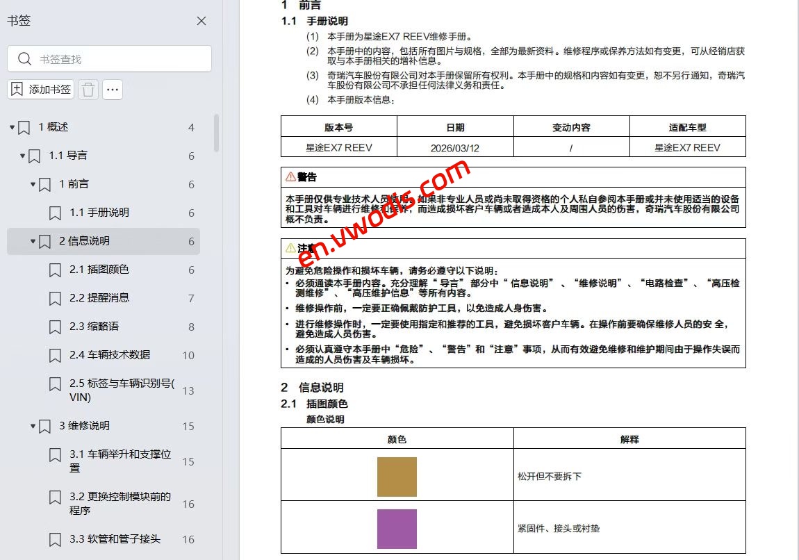 【Repair】Chery Xingtu EX7 Intelligent Driving 2026 Repair manual + circuit diagram + diagnostic manual + fault diagnosis + user manual + owner’s guide