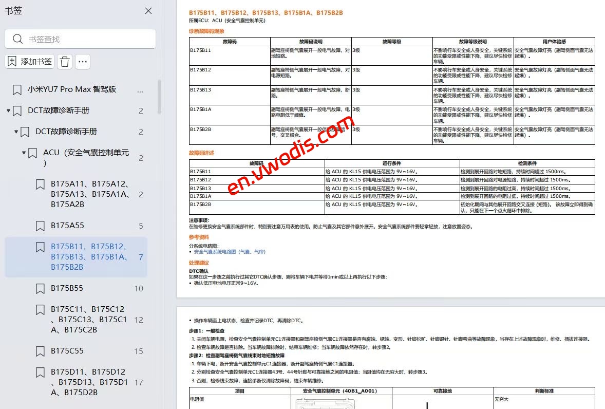 【Repair】Xiaomi YU7 Intelligent Driving 2025 Repair manual + circuit diagram + diagnostic manual + user manual +Parts Manual