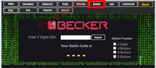 【Software】Radio code generator 2024 VAG, Renault Dacia, Ford, Toyota