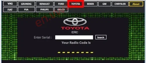 【Software】Radio code generator 2024 VAG, Renault Dacia, Ford, Toyota