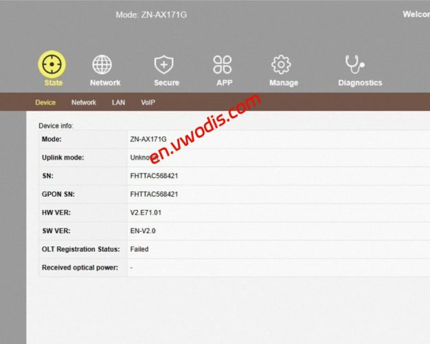 【Firmware】ZTE Optical Modem ZN-AX171G EN Language Firmware